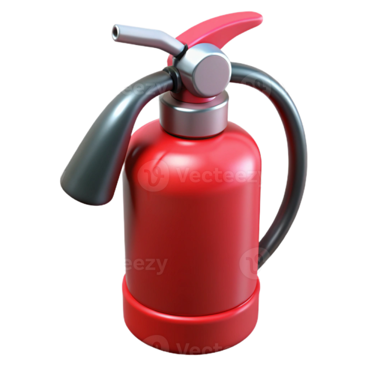 a red fire exor on a white background