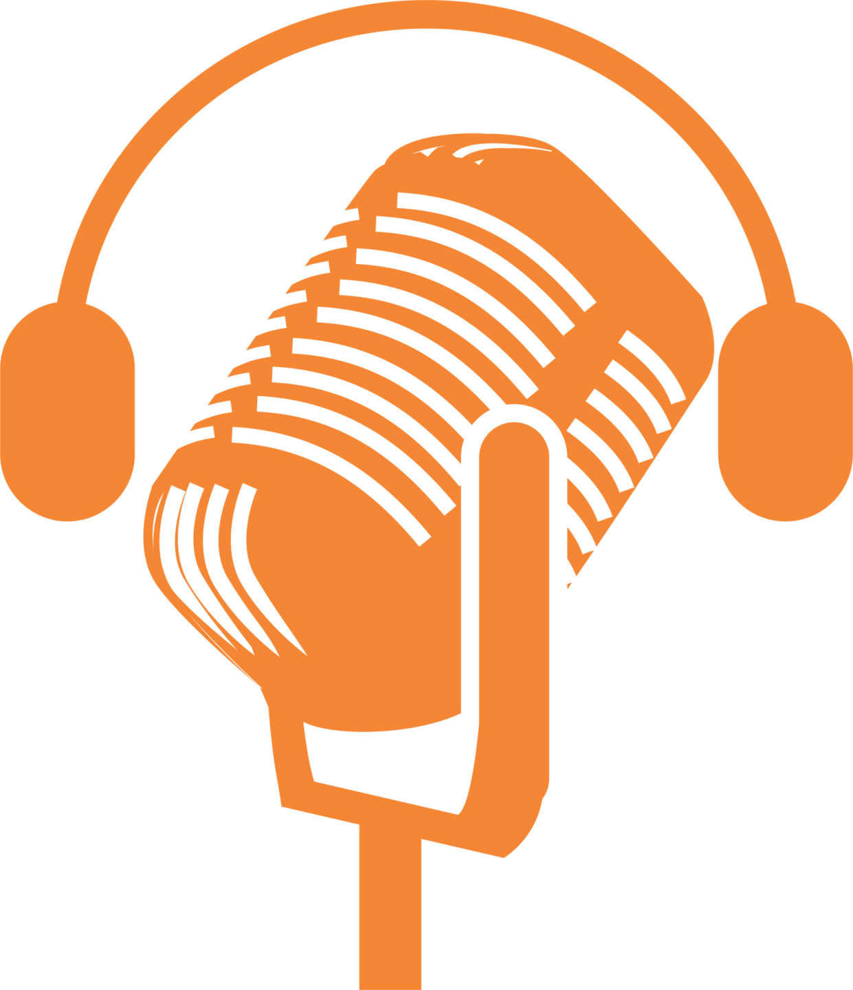 a microphone with headphones on it