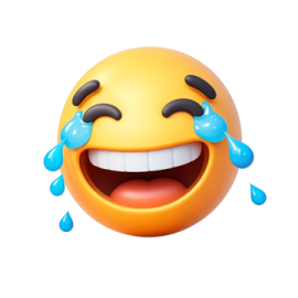 a smiley face with tears on it