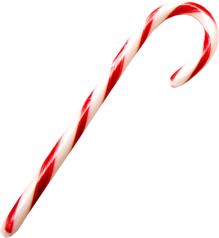 a red and white candy cane on a white background