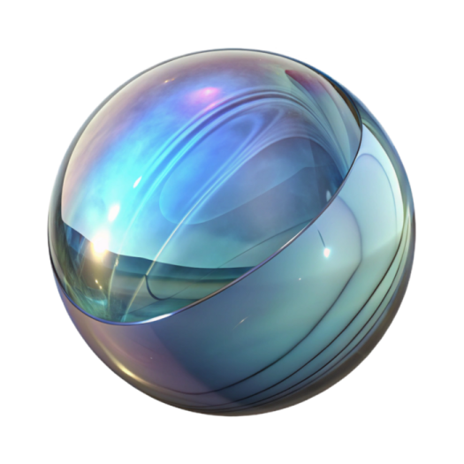 a glass ball on a white background