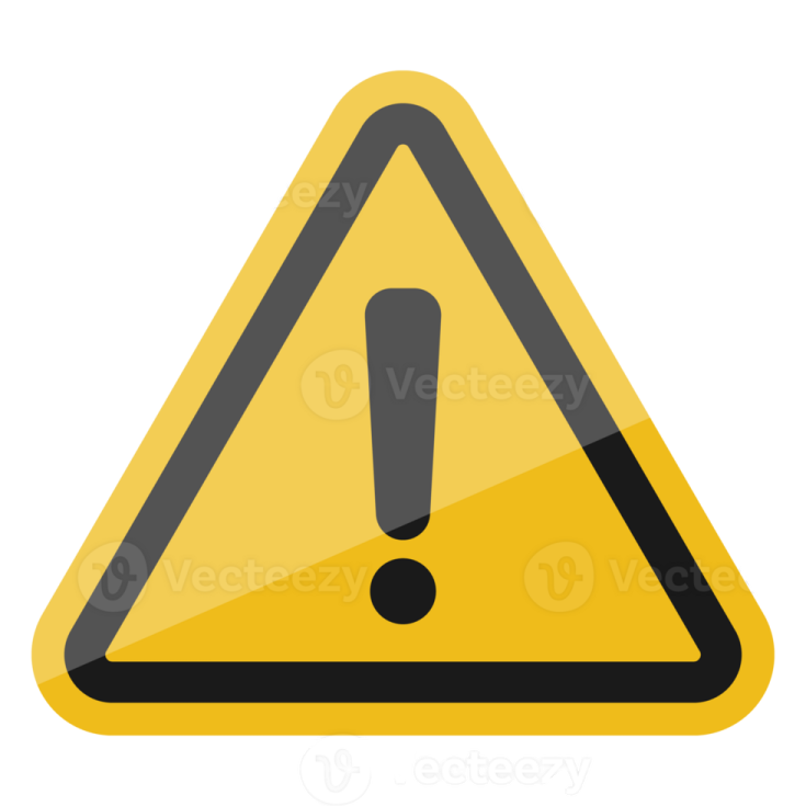 a yellow and black triangular warning sign