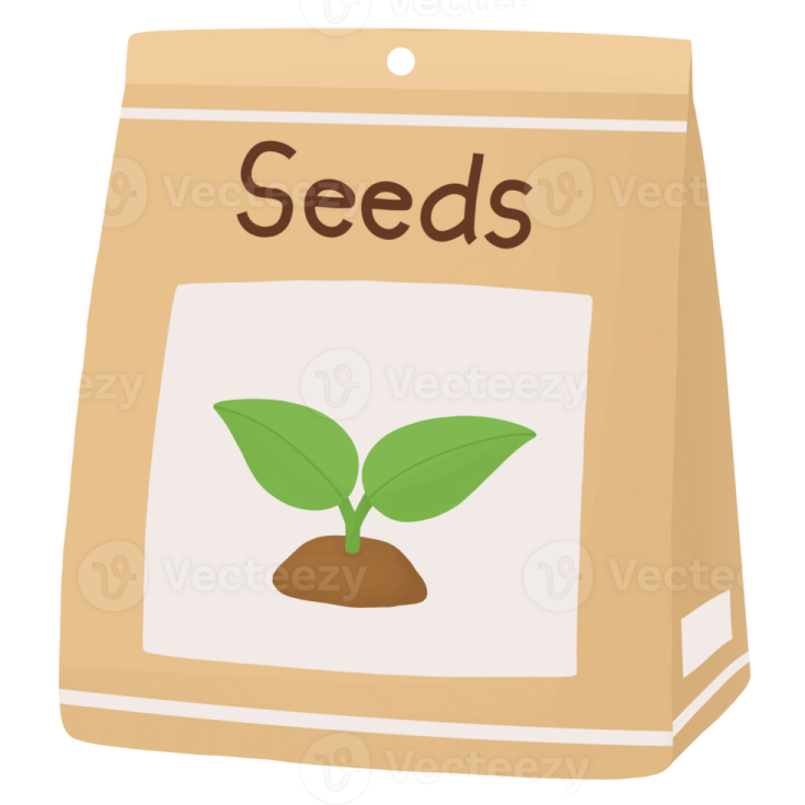 a bag with seeds on it