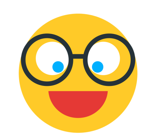 a smiley face with glasses on it