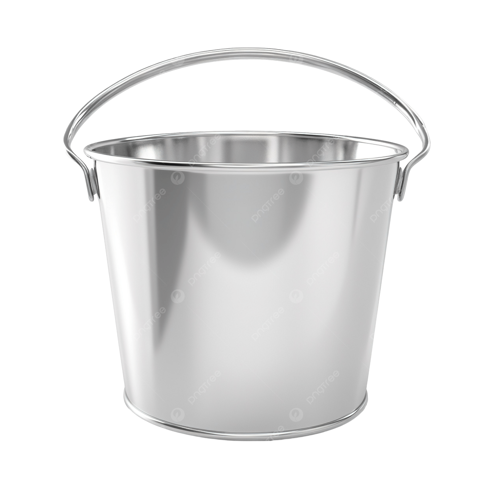 a metal bucket on a white background