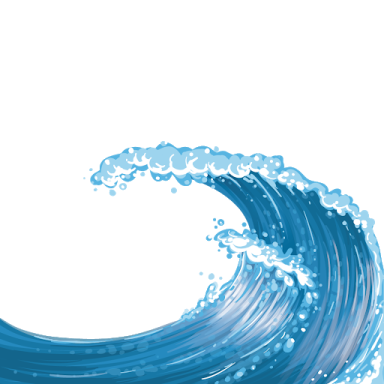 a blue wave on a white background