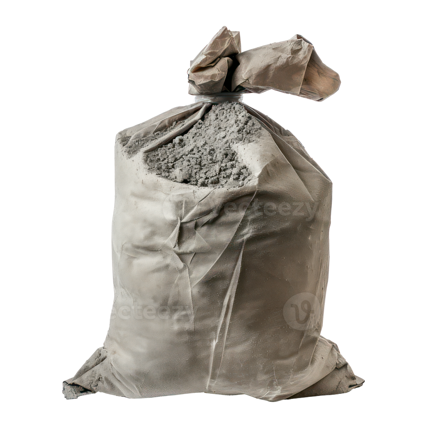 a bag of cement on a white background