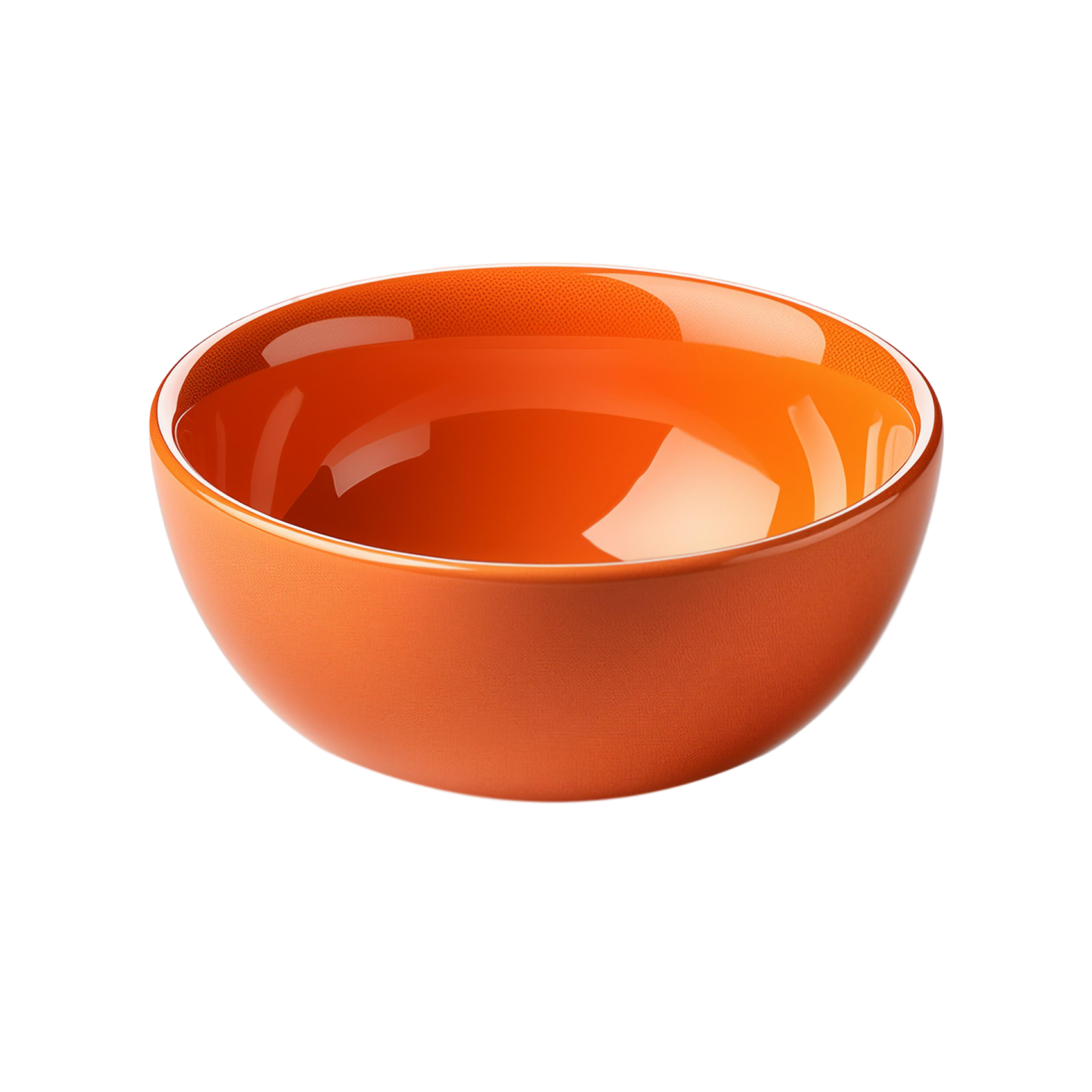 an orange bowl on a white background