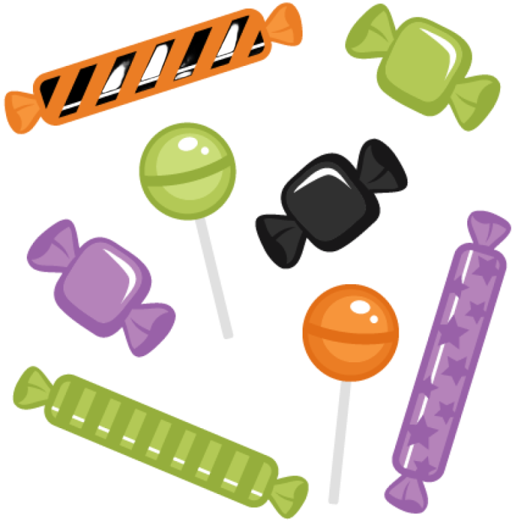 a variety of candys on a white background