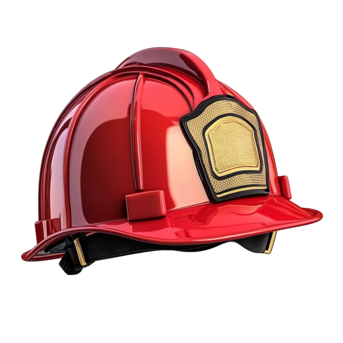 a red fire helmet on a white background