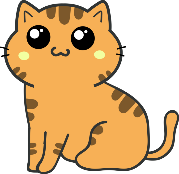 a cartoon cat with big eyes
