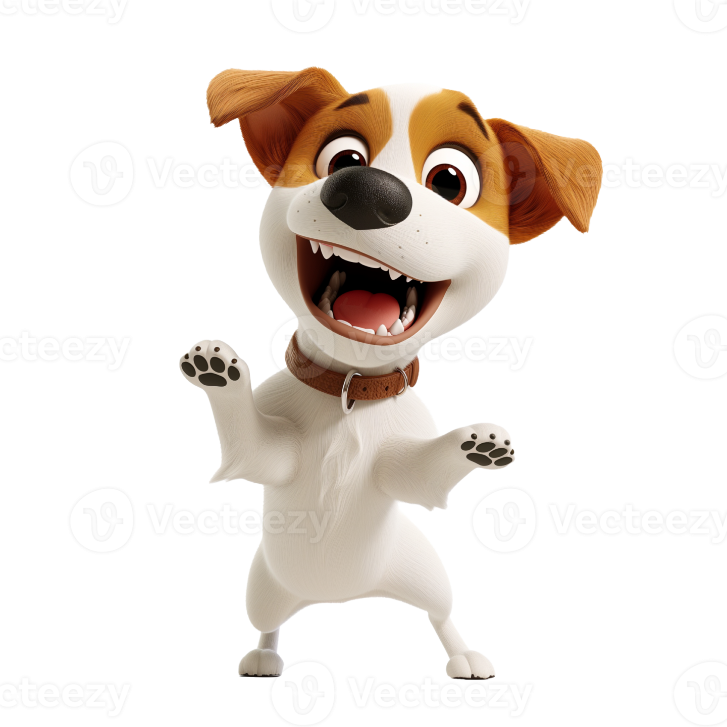 a cartoon dog with its mouth open