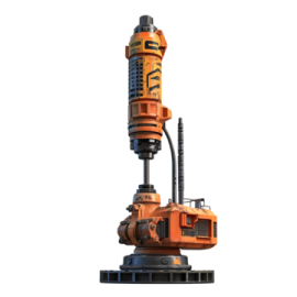 a hydraulic drilling machine on a white background