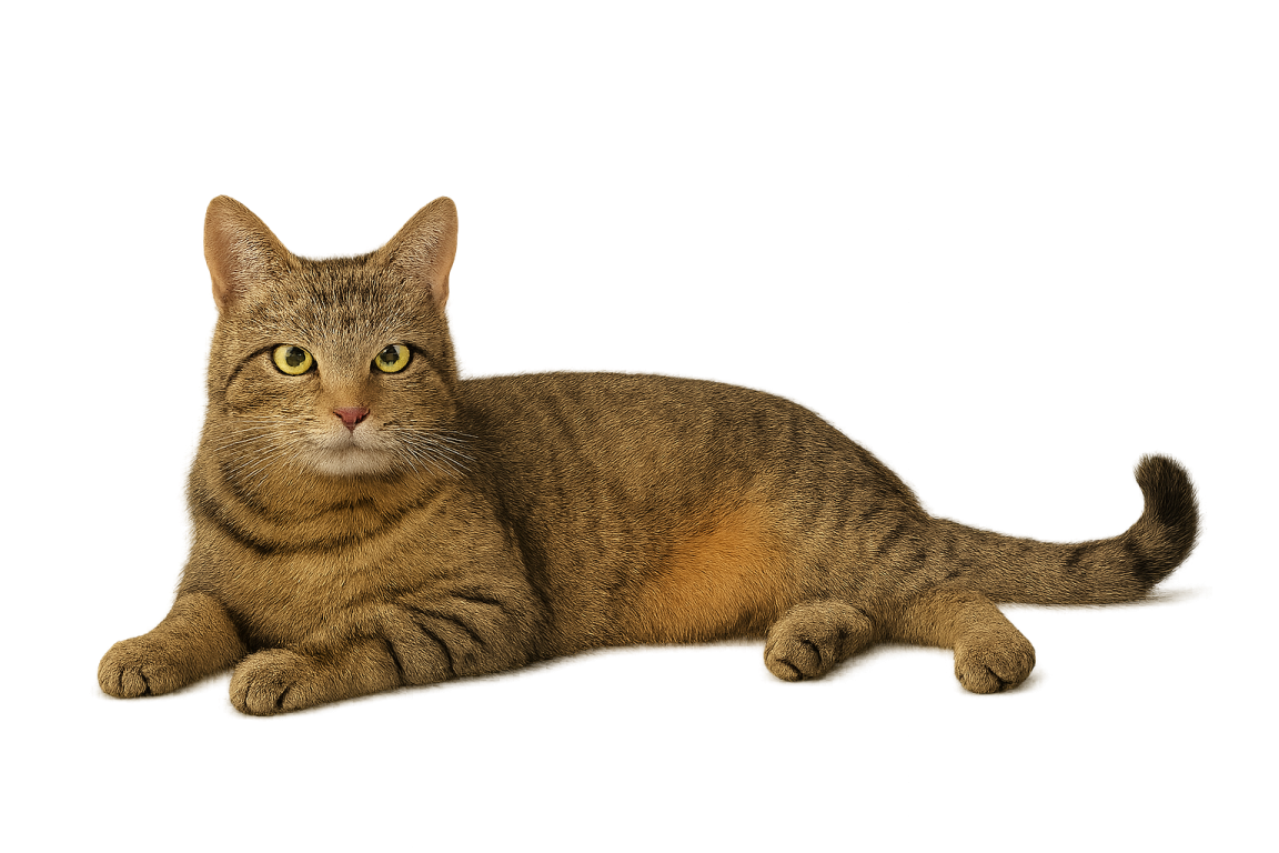a cat laying on the ground