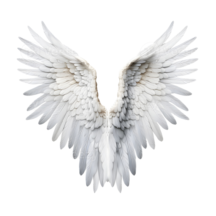 white wings on a white background