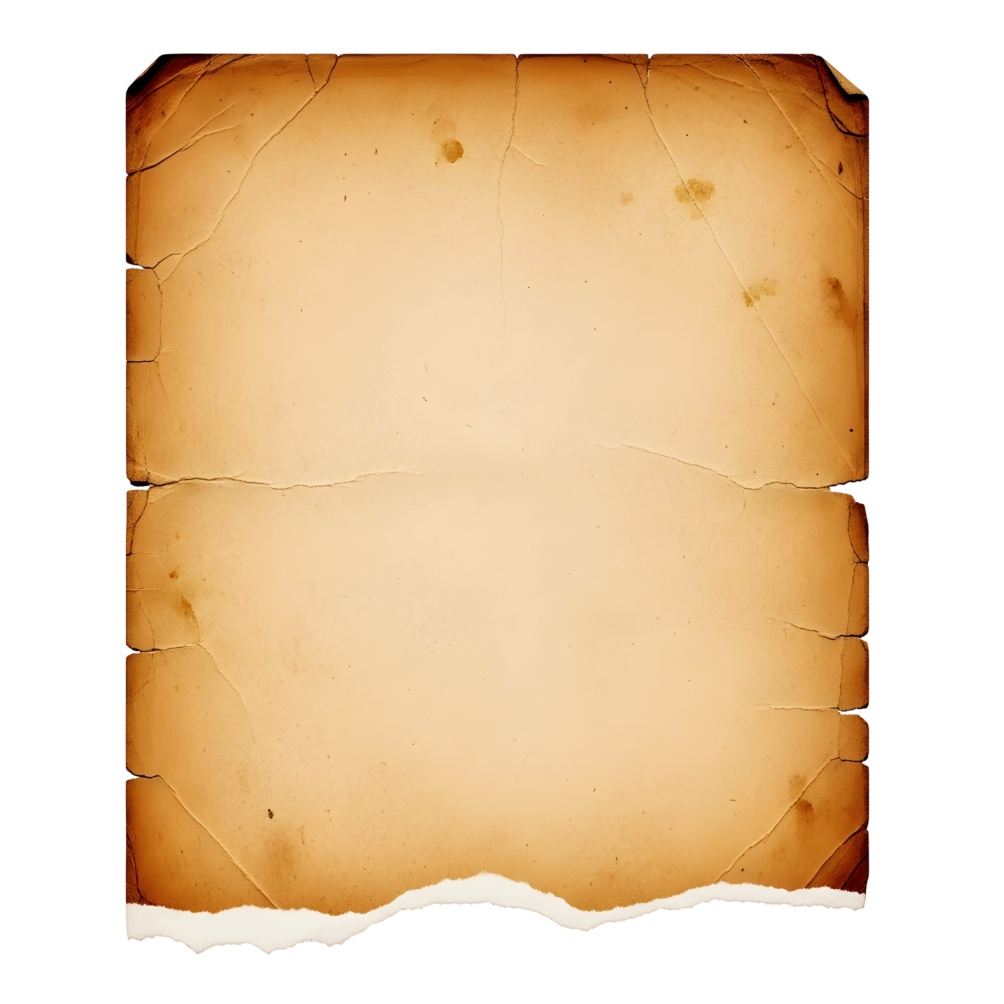 a piece of old paper on a white background