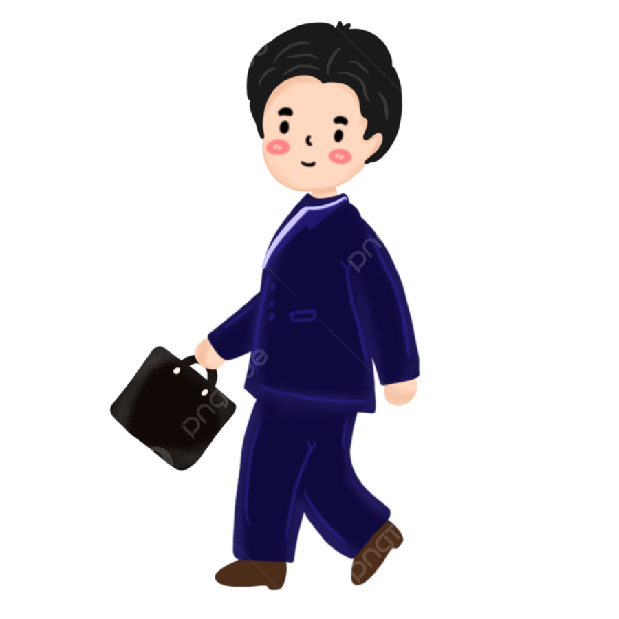 a man in a suit and tie walking with a briefcase