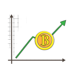 a graph with a bit coin on top of it