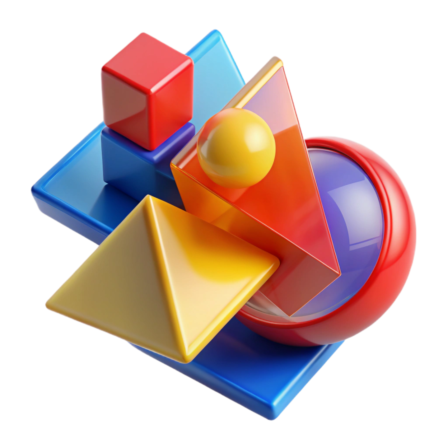 an image of some colorful shapes on a white background