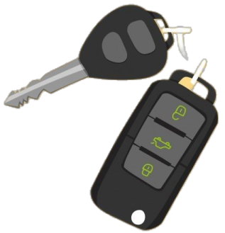 a car key with two keys attached to it