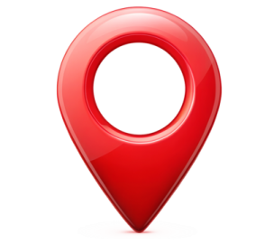 a red pin on a white background