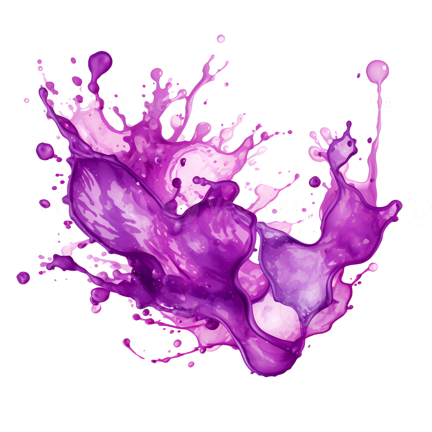 purple paint splashs on white background
