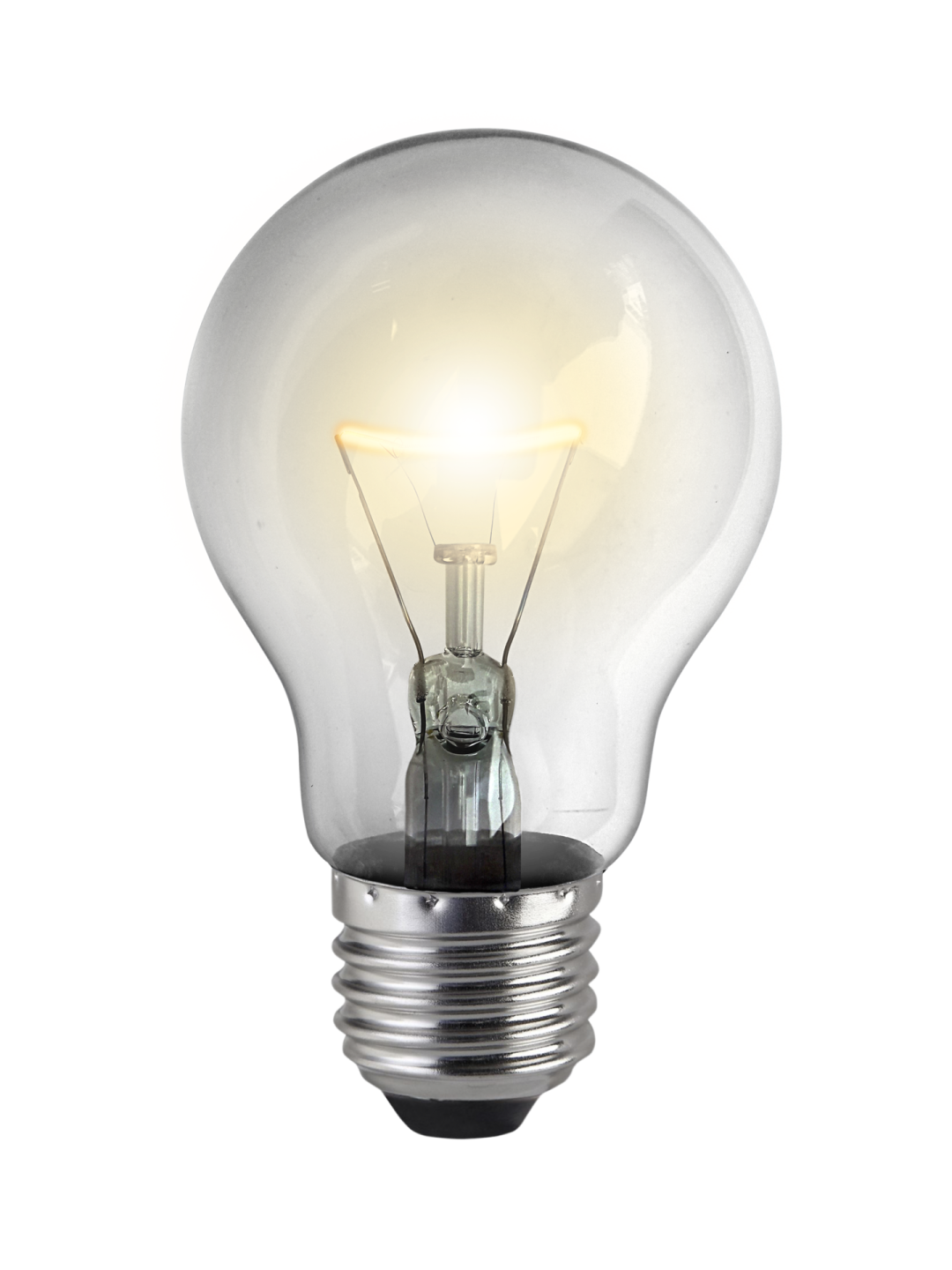 a light bulb on a white background