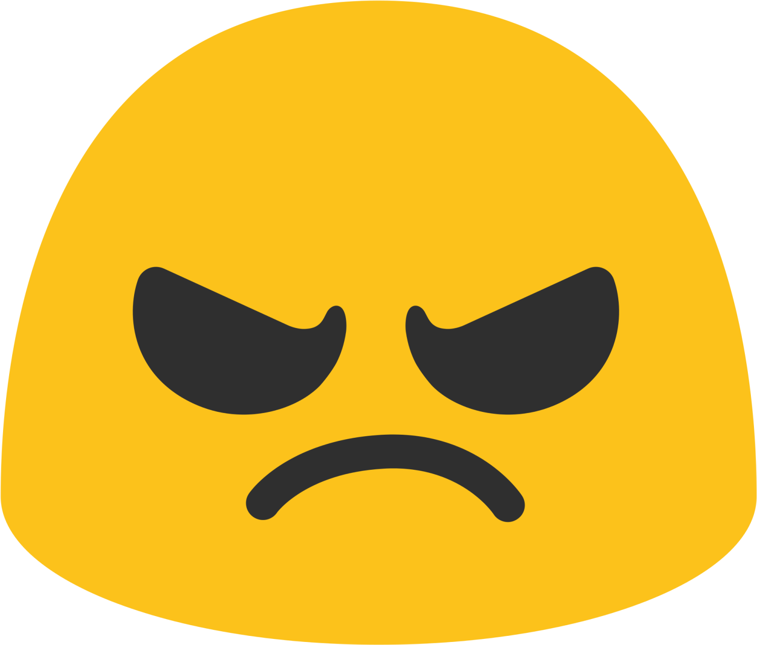 a yellow face with an angry expression