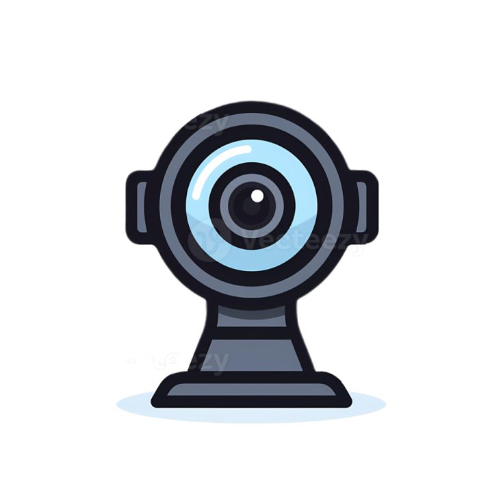 a camera icon on a white background
