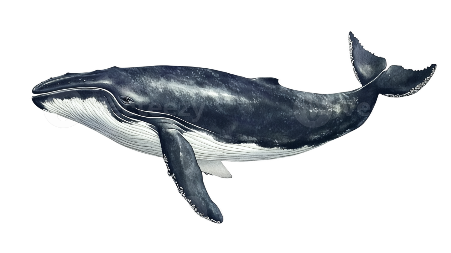 a blue whale swimming in the ocean