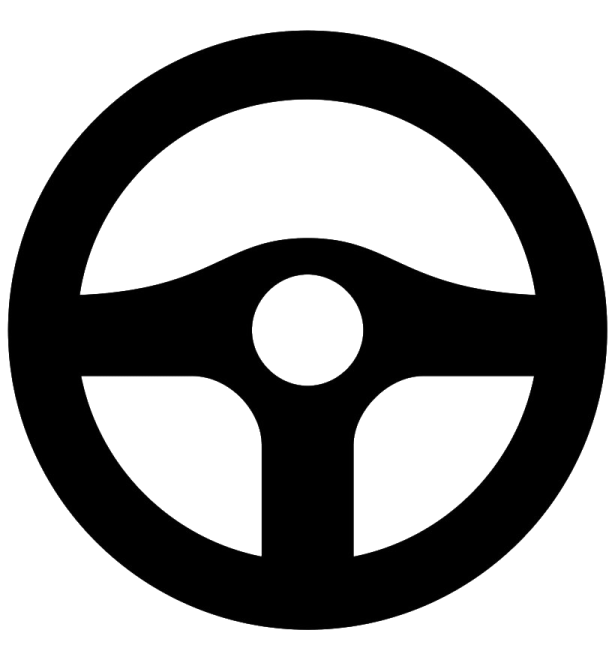 a steering wheel icon