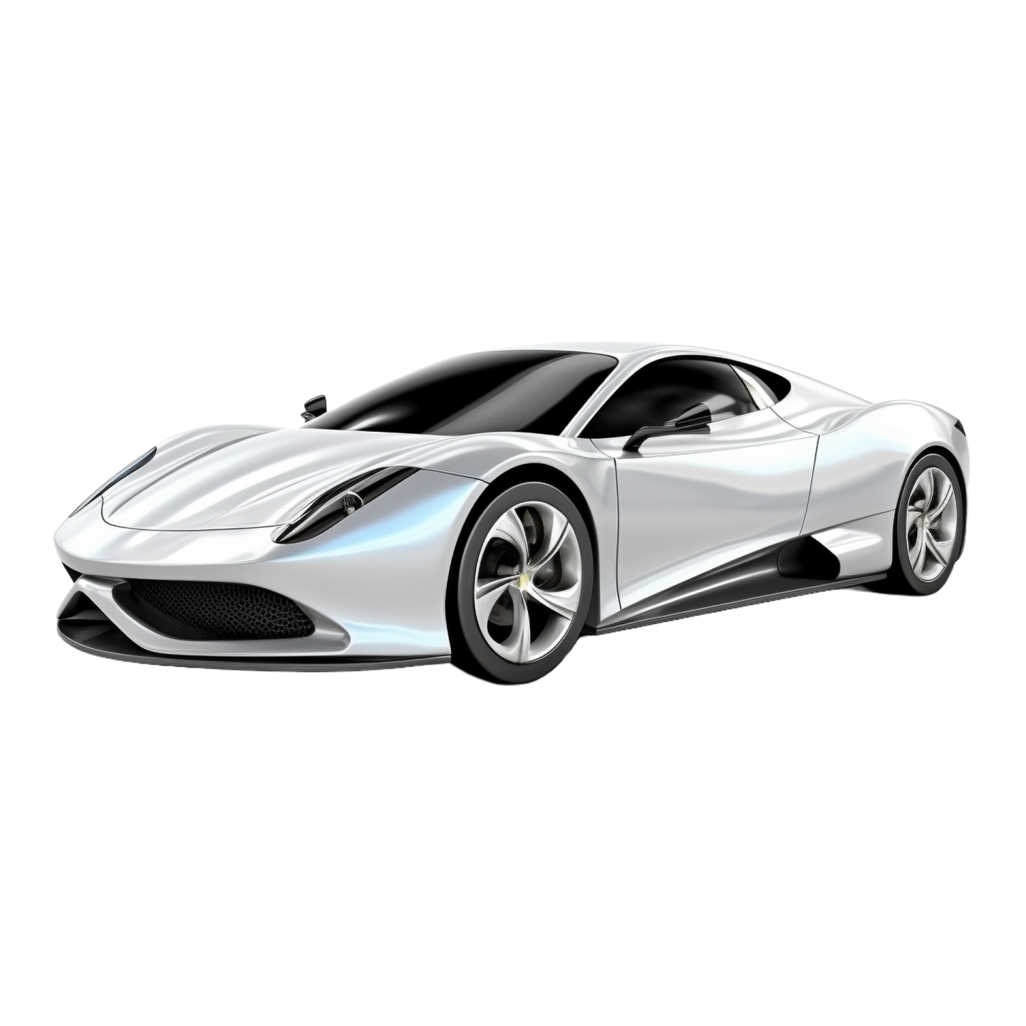 a drawing of a white sports car