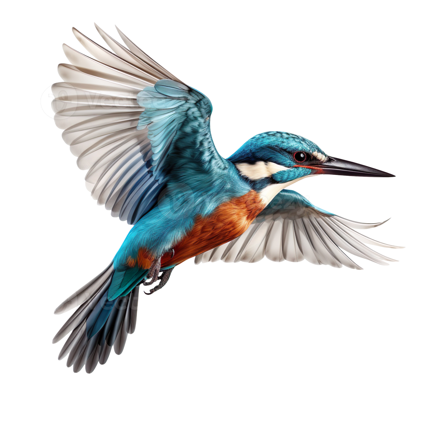 an illustration of a kingfish in flight