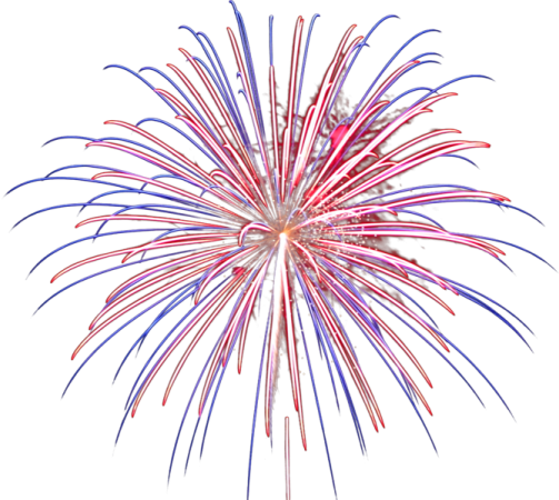a red, white and blue firework