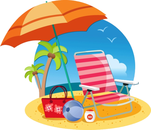 a beach chair and an umbrella on the beach