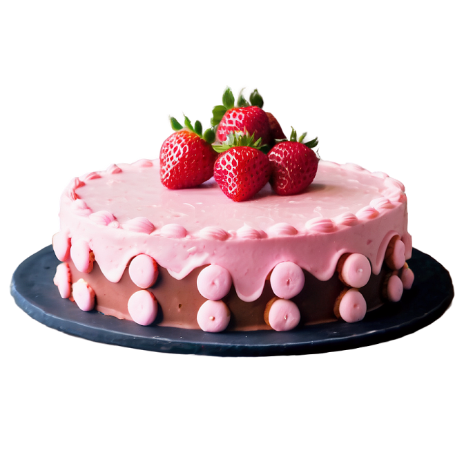 a cake with strawberries and strawberrys on top