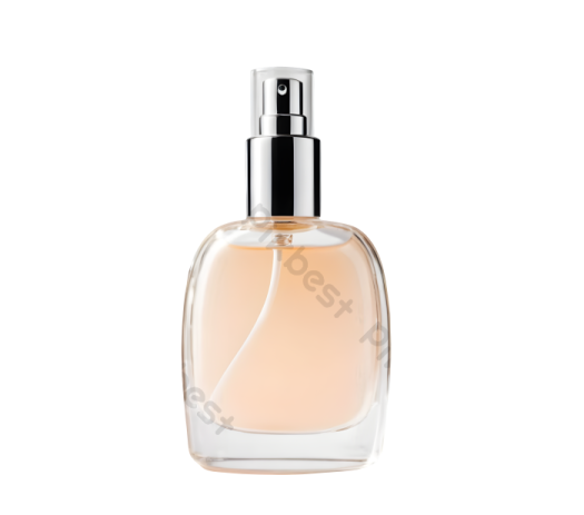 a bottle of perfume on a white background