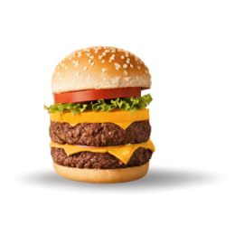 a hamburger with cheese and tomato on it