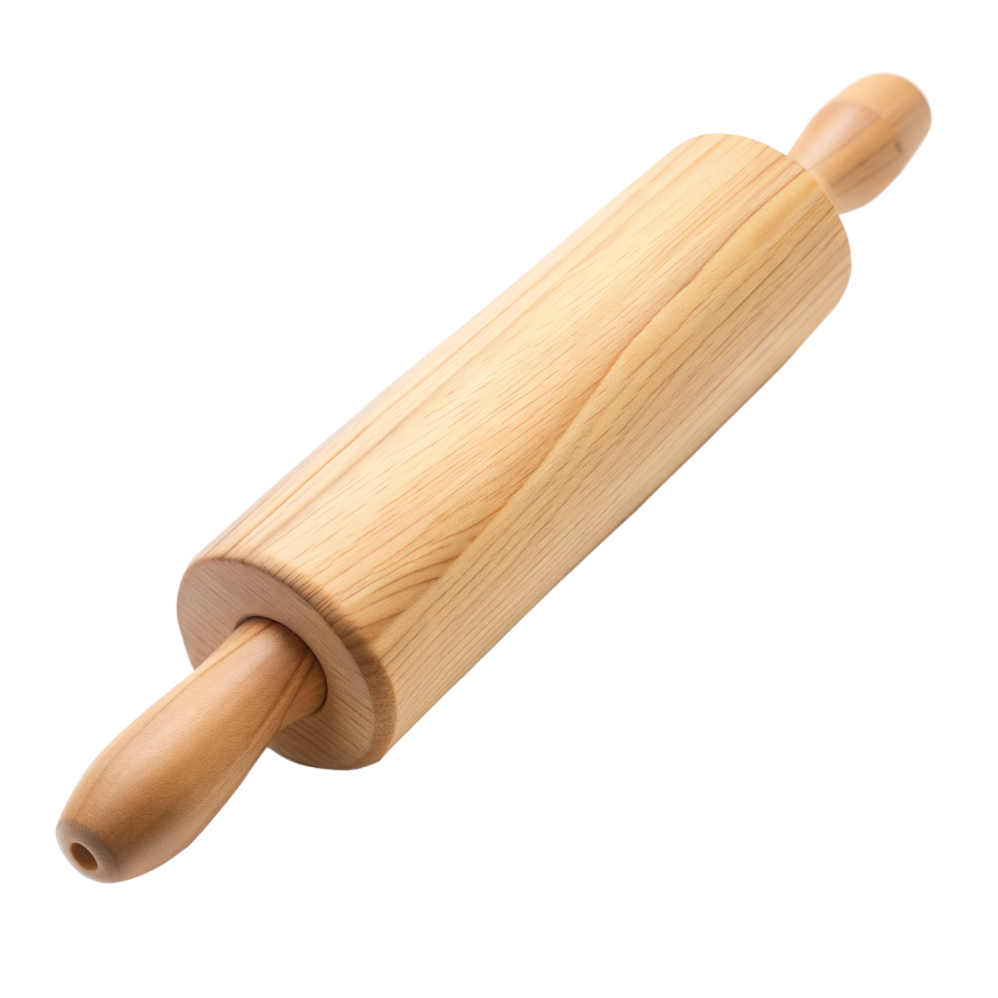 a wooden rolling board on a white background
