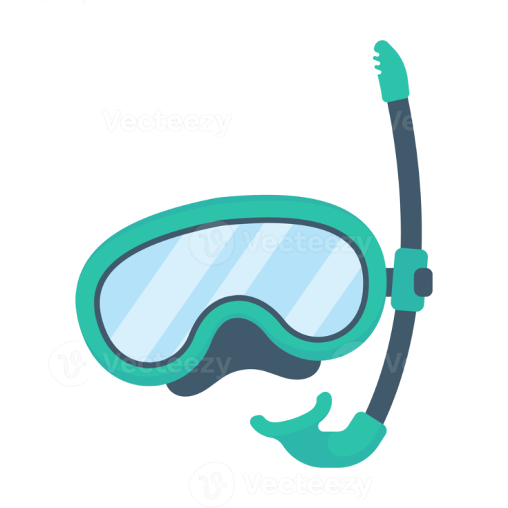 a scuba mask and goggles on a white background