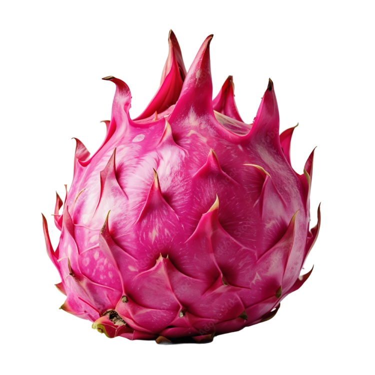 dragon fruit on white background