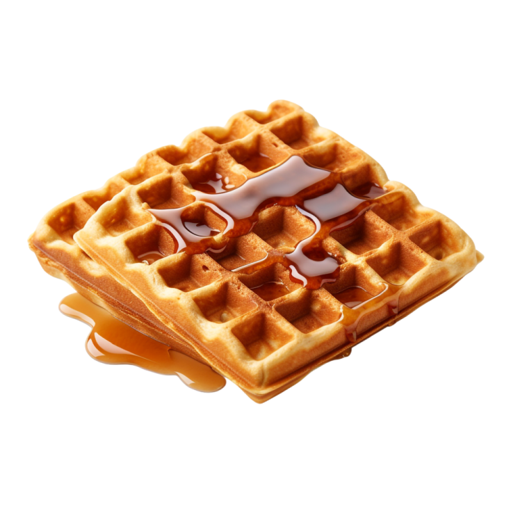 a wa with syrup on top of it