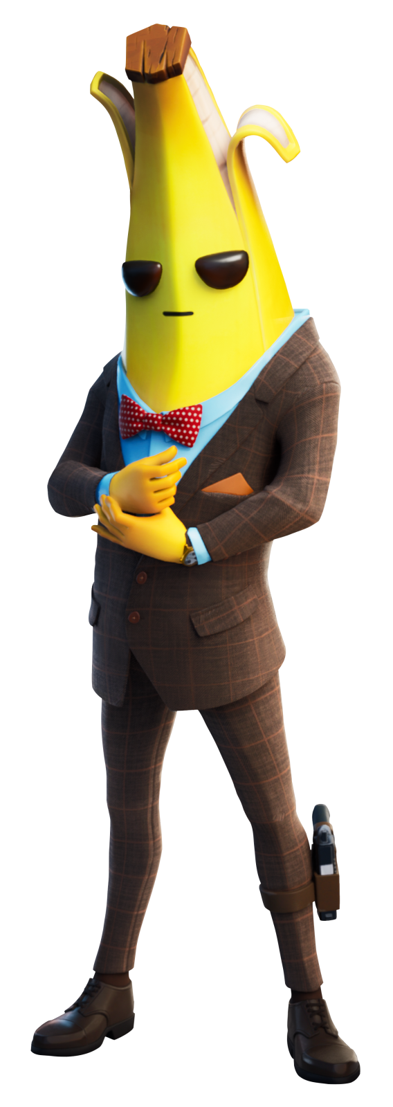 a banana wearing a suit and bow tie