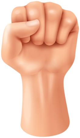 a fist in the shape of a hand