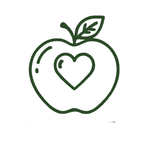 an apple with a heart in the middle