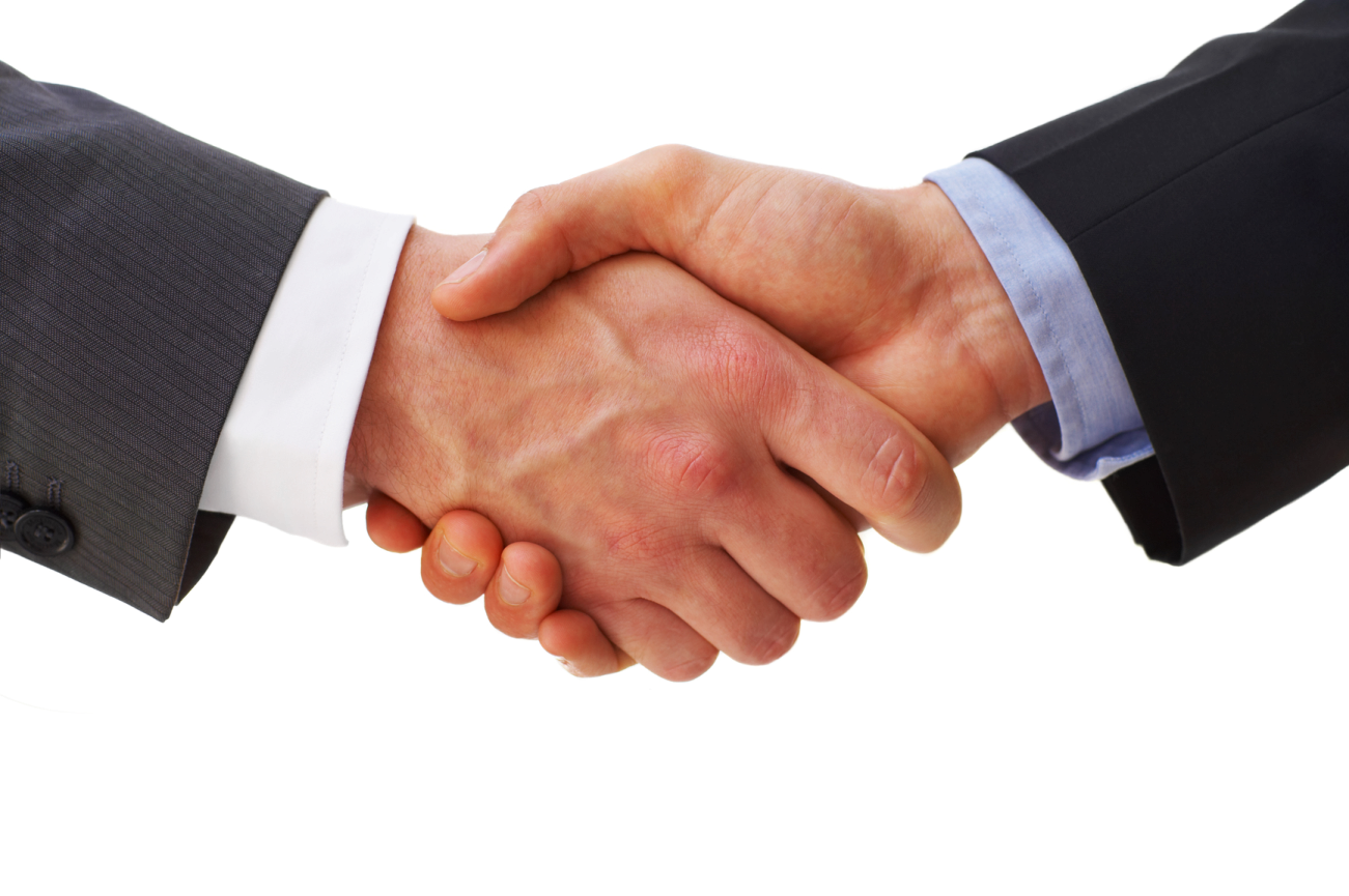 two men shaking hands