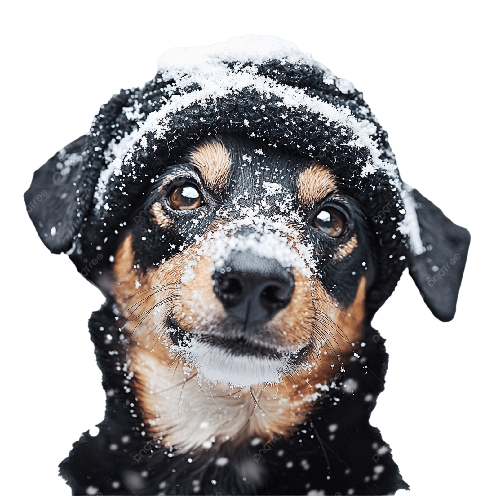 a dog in the snow
