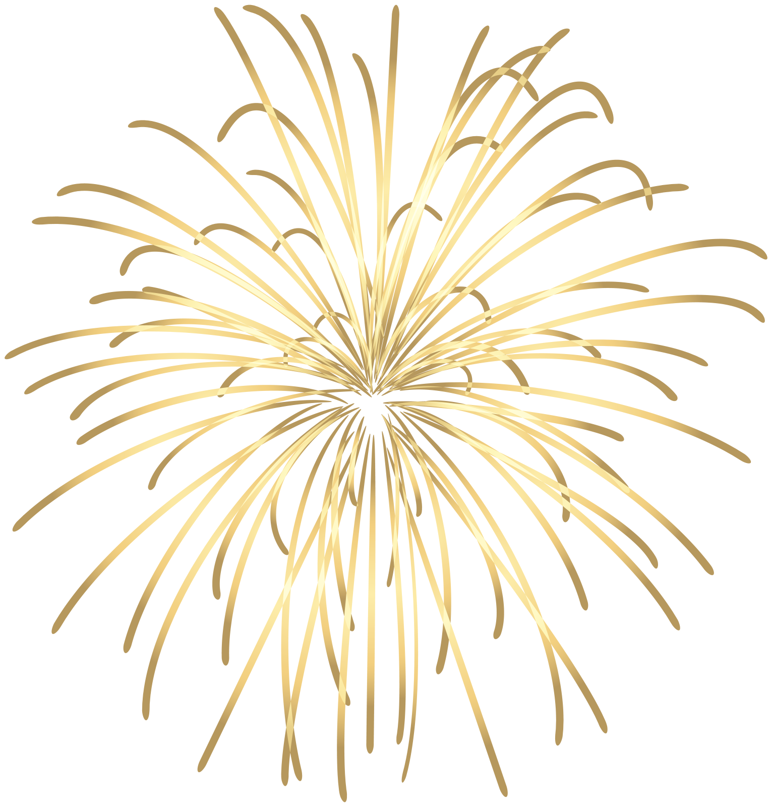 a gold firework on a white background