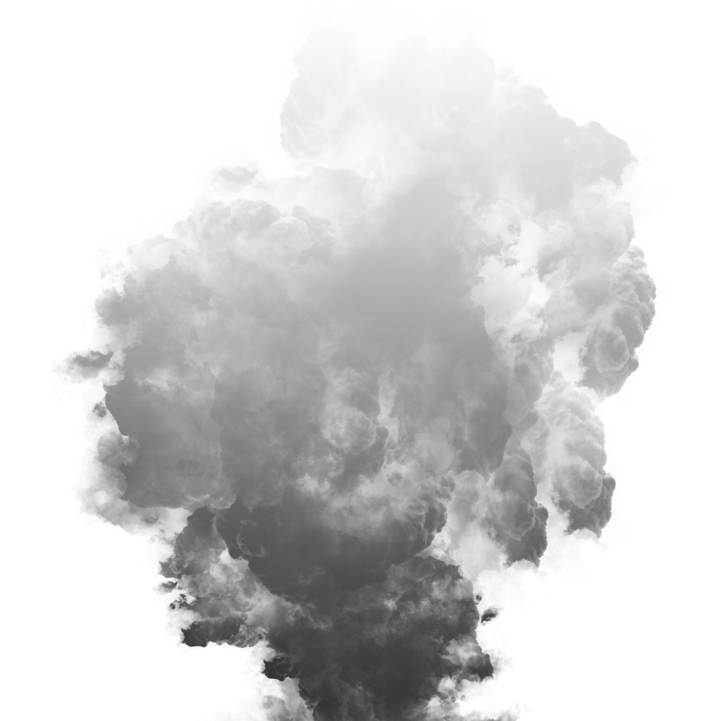 a black smoke cloud on a white background