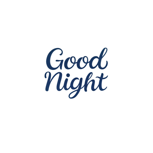 the words god night on a white background